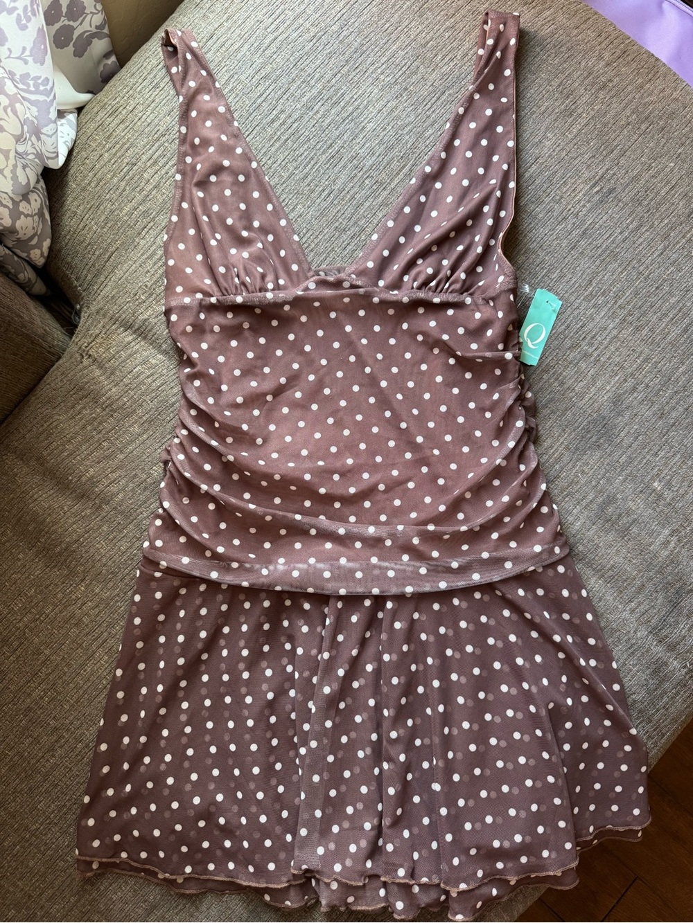 Polka Dot Flowy Mini Dress
